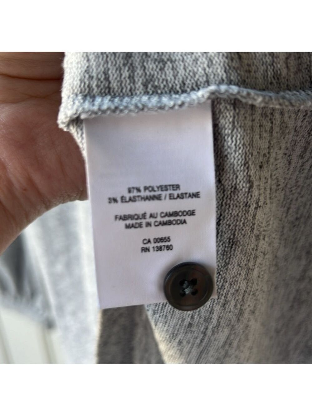 Reitmans Gray Sweater with Rhinestone Buttons Size Medium - Picture 6 of 8